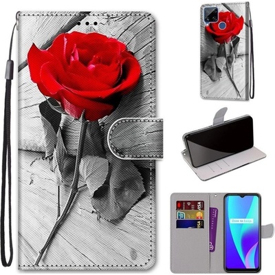 Pouzdro Trendy Cross case Růže na dřevě – Realme Narzo 30A / Realme 7i – Zboží Živě