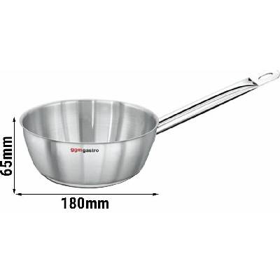 G.Gastro Soté pánev s rukojetí - Nerezová ocel (AISI 304), saténový povrch, sendvičové dno - kónický tvar - 1 l - 18 cm - Výška: 8,4 cm - 189x398x84 mm - D9777213