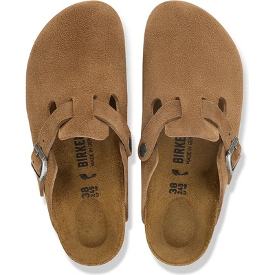 Birkenstock чехли сабо дамски от велур Boston Suede Leather (1032795)