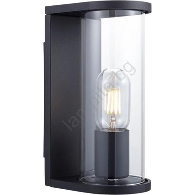 V-TAC Външно стенно осветително тяло 1xE27/60W/230V IP44 черно/опушено стъкло (VT2285)