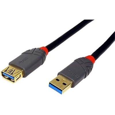 Lindy 11.44.8920 prodlužovací, USB 3.0 A(M) - USB 3.0 A(F), Anthra Line, 0,5m