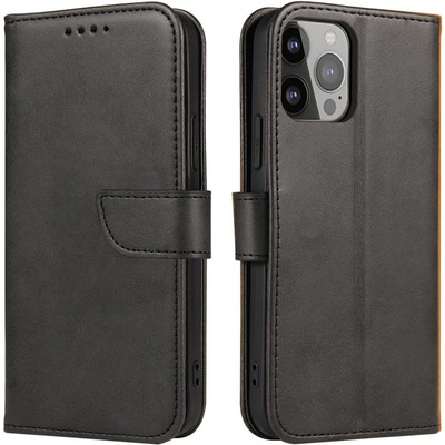 HQWear Магнитен елегантен кейс тип Тефтер с функция поставка за iPhone 14 Pro Max, черен (9145576261521)