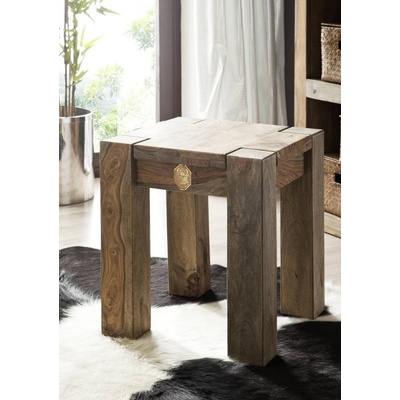 Bighome - GREY WOOD Taburetka 40x40 cm, palisander