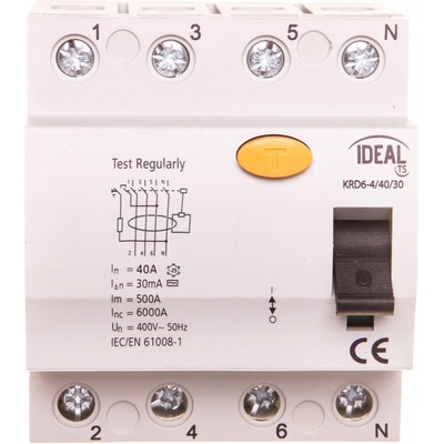 Proudový chránič 4P 40A 30mA Kanlux