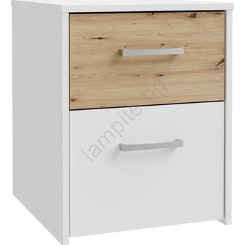 FORTE Нощно шкафче URO дъб artisan/бяло (FR0045)