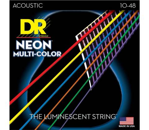 DR Strings NMCA 10 Neon Multi-Color