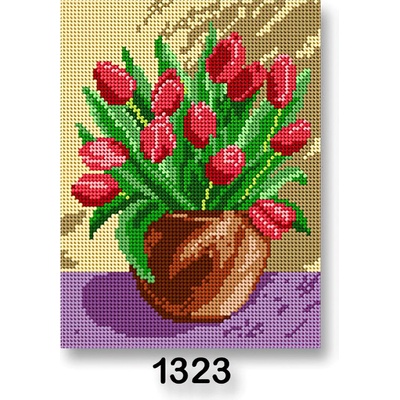 Stoklasa Vyšívací předloha 70246 1323 květiny 1 červené tulipány 18x24cm