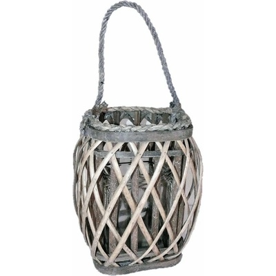 Košíkárna Lampa proutěná šedá 24x26 cm