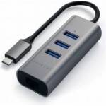 Satechi Aluminium Hub 2in1 USB-C / 3xUSB-A, Ethernet space gray
