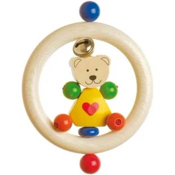 HEIMESS - Дървена бебешка дрънкалка - Мече със сърце (762830)
