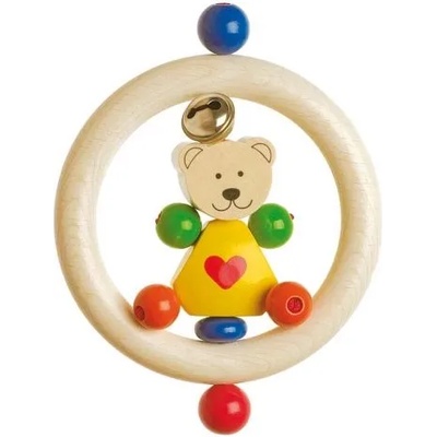 HEIMESS - Дървена бебешка дрънкалка - Мече със сърце (762830)