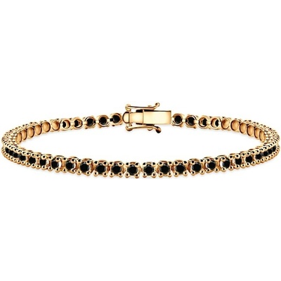 SAVICKI Tenisový náramok Luminy 3,2 mm žlté zlato, čierne diamanty SAV-B-TENIS-21CM-32SZ-22K-585-CZD-Z