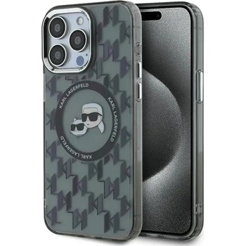 KARL LAGERFELD IML Monogram Karl & Choupette Head MagSafe Case за iPhone 15 Pro Max - черен (3666339284916)