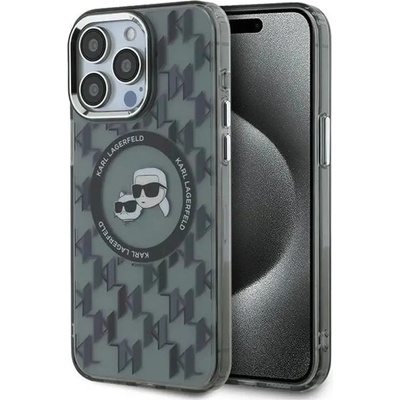 KARL LAGERFELD IML Monogram Karl & Choupette Head MagSafe Case за iPhone 15 Pro Max - черен (3666339284916)