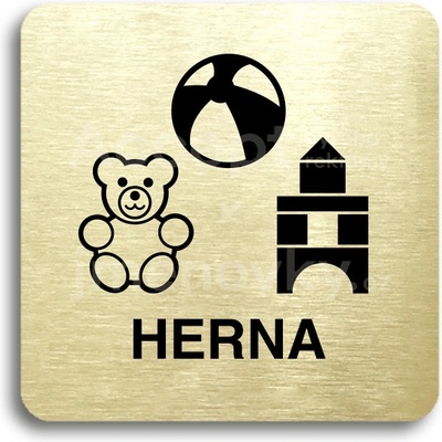 ACCEPT Piktogram herna - zlatá tabulka - černý tisk bez rámečku