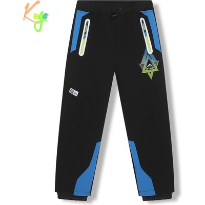 Kugo HK5620 chlapecké softshellové kalhoty zateplené modrá aplikace černá