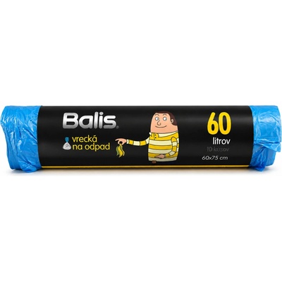 Balis pytle zatahovací HDPE 60 l 12µm 10ks modré