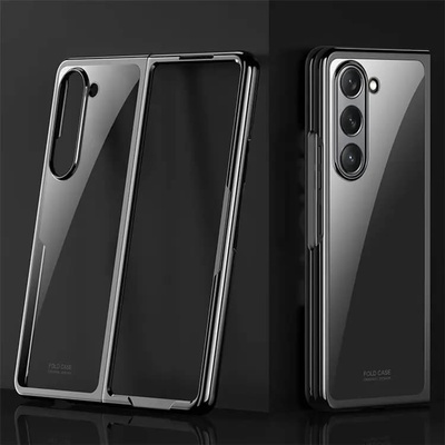 GKK Калъф с Цветна Рамка за Samsung Z Fold 5, Electroplating Case, Черен (5906601498032)