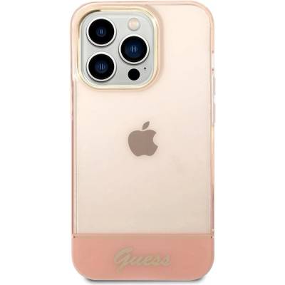 Púzdro Guess Camera Outline Translucent iPhone 14 Pro Max ružové