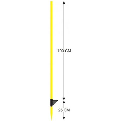Sklolaminátová tyčka s nášlapkou pro elektrický ohradník Výška: 125 cm žlutá, Délka (cm): 125