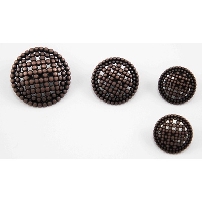 Luxusný gombík so spodným prišitím - matná meď - priemer 1,8 cm