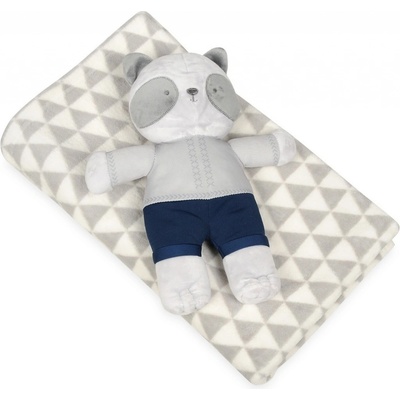 Baby Matex Detská deka sivá s plyšákom medvedík