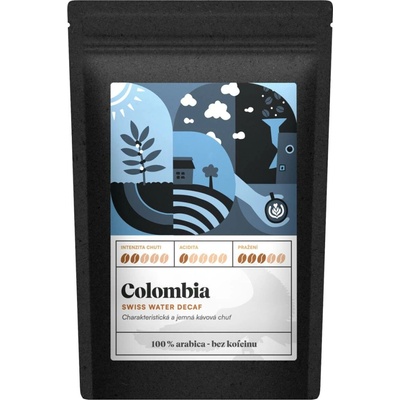 Kafčo čajda Colombia Swiss Water Decaf jednodruhová káva arabica mletá French press velmi hrubá 1 kg