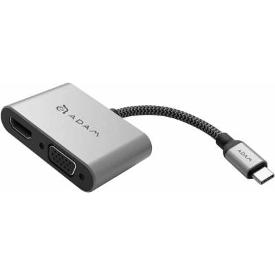 ADAM elements CASA Hub VH1 USB-C to VGA and HDMI 4K Adapter - адаптер за свързване от USB-C към VGA и HDMI 4K (тъмносив)