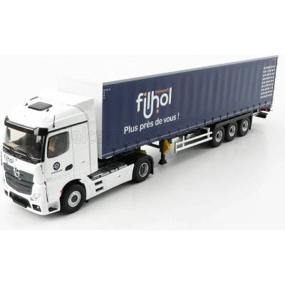 ELIGOR MERCEDES BENZ ACTROS 1845 TRUCK TELONATO FILHOL TRANSPORTS 2016 WHITE BLUE 1:43