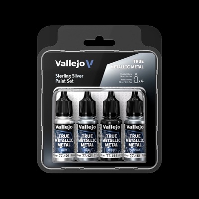 Vallejo: True Metallic Metal Sterling Silver 4 Colour Paint Set – Hledejceny.cz
