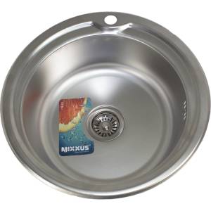 Mixxus z490-06-160e (satin) кухненска мивка от неръждаема стомана (8533) Мивка за вграждане