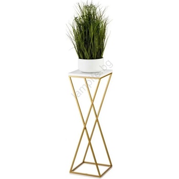 Image 1 of HowHomely Стойка за цветя LOFT 70x24 см златист/бял (DD0333)
