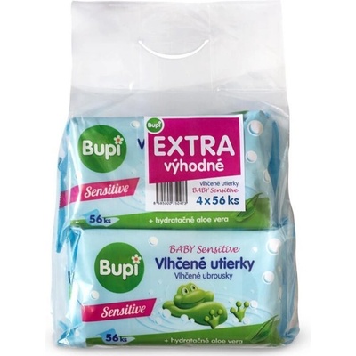 BUPI VLHČENÉ UTIERKY SENSITIVE 4 X 56 ks