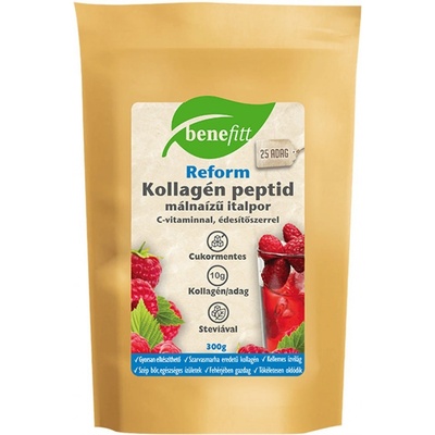 Benefitt Reform Hovädzí kolagénový peptidový nápoj v prášku s vitamínom C a stéviou malina 300 g