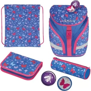 Herlitz Ученически комплект чанта-раница, мешка, несесери + значки SOFTLIGHT PLUS BUTTERFLY - Herlitz