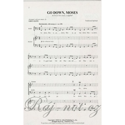 GO DOWN MOSES / SSATB* a cappella