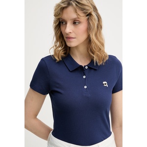 Karl Lagerfeld тениска с яка дамска памучна IKON (B2W17098) - answear - 129,07 лв