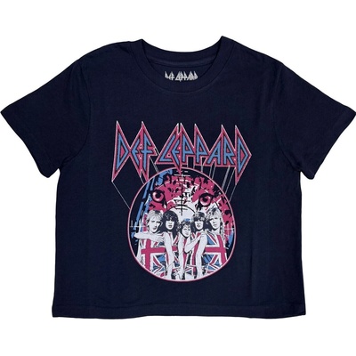 Def Leppard Pyro Tour (Back Print) Navy Blue M Дамски Риза (DEFLCT34LN02)