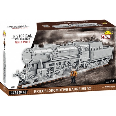Cobi 6281 World War II 1:35 Parná lokomotíva Kriegslokomotive Baureihe 52 s tendrem