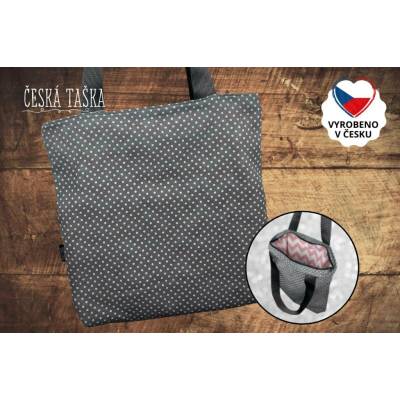 Česká Taška Taškokabelka CONFETTI XL Česká ručně šitá taška s podšívkou a zipem 50×50 cm
