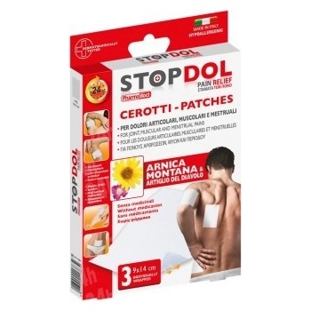Pharmadoct STOPDOL Náplasti na zmiernenie bolesti 3ks, 9 x 14 cm