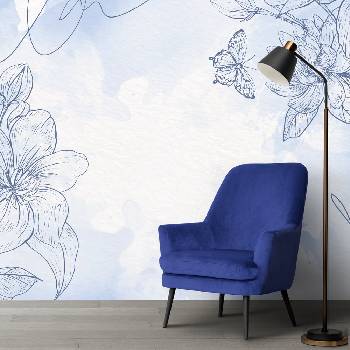 Image 1 of Decono Фототапет Светлосини Цветя