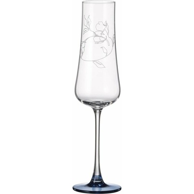 Crystal Bohemia BOHEMIA IDUNA BLUE POHÁR NA ŠAMPANSKÉ 6 x 250 ml