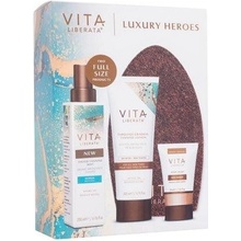 Vita Liberata Luxury Heroes samoopalovací mléko Fabulous Gradual Tanning Lotion Untinted 200 ml + samoopalovací mlha Tanning Mist Tinted 200 ml Medium + tělový make-up Body Blur Body Makeup 30 ml dárk