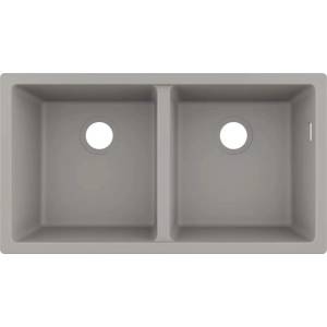 Hansgrohe S51 SilicaTec композитна мивка, бетонно сива, 82x45 см (43434380) Мивка за вграждане