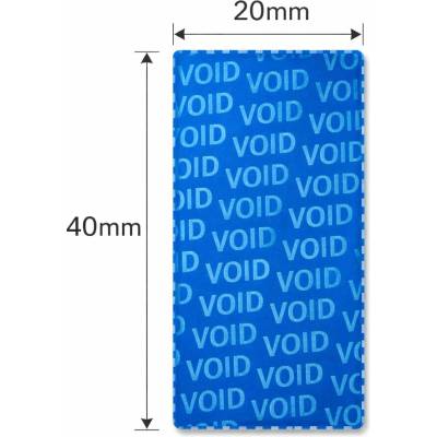 Plastová Etiketa 20 mm x 40 mm, Polyester Void Blue, Modrá, Dutinka 40 mm, 200 ks/kotúč, Silné lepidlo