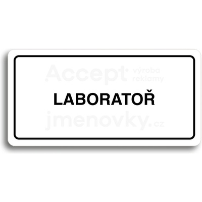 ACCEPT Piktogram LABORATOŘ - bílá tabulka - černý tisk