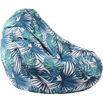 PUFRELAX Пуф, круша, 320л. , Nirvana Grande, Tropical Leaves, Водоустойчив, Перящ се калъф, Пълнеж от Полистиролни перли, принт, 8321 (PUF-G-NGR-TEXP-TRO) - topmarket
