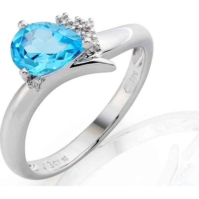 Klenoty Budín Luxusní diamantový prsten s pravým modrým topazem 3860517 0 54 93