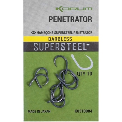 Korum Supersteel Penetrator Hooks Barbless vel.12 10 ks